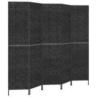 vidaXL Kamerscherm met 5 panelen 205x180 cm waterhyacint zwart - thumbnail