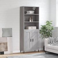 Hoge kast 69,5x34x180 cm bewerkt hout grijs sonoma eikenkleurig