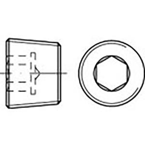 TOOLCRAFT TO-6855789 Sluitschroeven M38 Binnenzeskant (inbus) DIN 906 Staal 10 stuk(s)