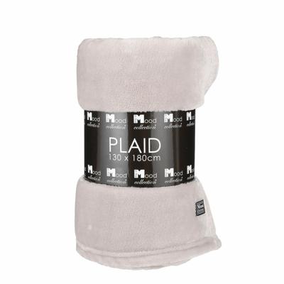 Fleece deken - beige - 130 x 180 cm - polyester - fleeceplaid
