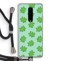 Groene blaadjes: OnePlus 8 Transparant Hoesje met koord