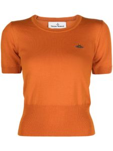 Vivienne Westwood haut en laine vierge à logo Orb brodé - Orange