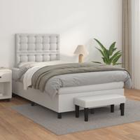 Boxspring met matras kunstleer wit 120x200 cm