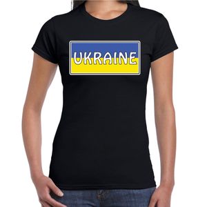 Oekraine / Ukraine landen t-shirt zwart dames