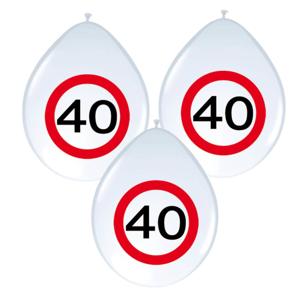 Ballonnen 40 jaar - 16x - stopbord - wit - 40 cm