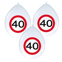 Ballonnen 40 jaar - 16x - stopbord - wit - 40 cm Ballonnen 40 jaar - 16x - stopbord - wit - 40 cm