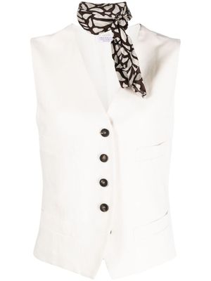 Brunello Cucinelli veston à simple boutonnage - Blanc