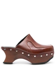 Eckhaus Latta mules à talon sculpté - Marron