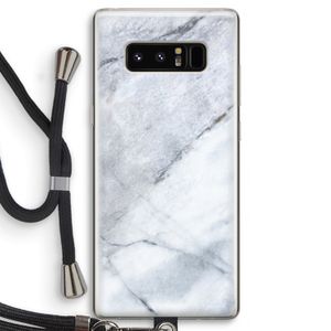 Witte marmer: Samsung Galaxy Note 8 Transparant Hoesje met koord