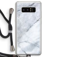 Witte marmer: Samsung Galaxy Note 8 Transparant Hoesje met koord