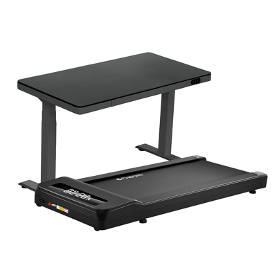 LifeSpan TX6 Timeless Black Under Desk Treadmill with Glass Standing Desk