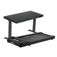 LifeSpan TX6 Timeless Black Under Desk Treadmill with Glass Standing Desk