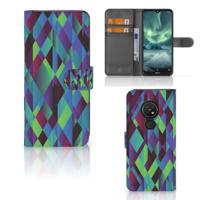 Nokia 7.2 | Nokia 6.2 | Book Case | Abstract Green Blue