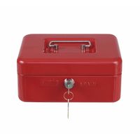 AMIG Geldkistje met 2 sleutels - rood - staal - 15 x 11 x 7 cm - inbraakbeveiliging - Geldkistjes - thumbnail