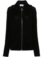 Prada cardigan à fermeture zippée - Noir