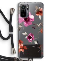 Geschilderde bloemen: Xiaomi Redmi Note 10 Pro Transparant Hoesje met koord