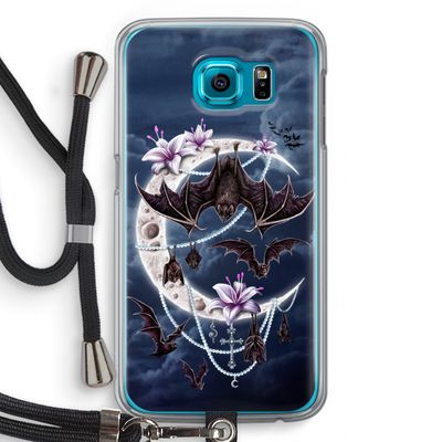 Vleermuizen Maan: Samsung Galaxy S6 Transparant Hoesje met koord