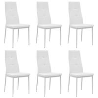 Eetkamerstoelen 6 st kunstleer wit