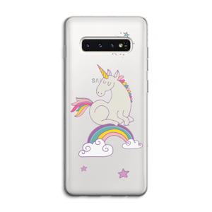 Regenboog eenhoorn: Samsung Galaxy S10 4G Transparant Hoesje