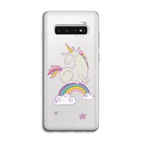 Regenboog eenhoorn: Samsung Galaxy S10 4G Transparant Hoesje