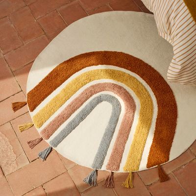 Kave Home Rond Vloerkleed 'Tadea' Regenboog, 100cm