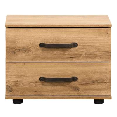2e Halve Prijs Leen Bakker - Nachtkastje Dex - Eikenkleur - 40x52x38 Cm - Spaanplaat - Bruin