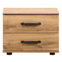 2e Halve Prijs Leen Bakker - Nachtkastje Dex - Eikenkleur - 40x52x38 Cm - Spaanplaat - Bruin