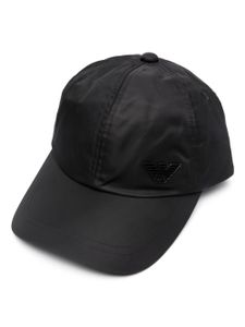 Emporio Armani casquette en coton à plaque logo - Noir