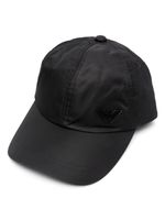 Emporio Armani logo-plaque cotton cap - Noir