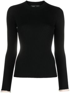 Proenza Schouler Silk Cashmere Long Sleeve Top - Noir