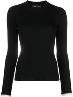 Proenza Schouler Silk Cashmere Long Sleeve Top - Noir - thumbnail