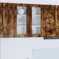 Hangkast met opslag Gerookt eiken 80 x 31 x 80 cm Bewerkt hout