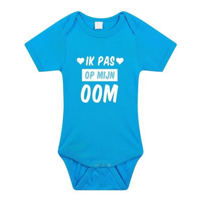 Ik pas op mijn oom cadeau baby rompertje blauw voor jongens