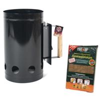 Gerimport BBQ/Barbecue briketten starter - inclusief barbecue aanmaakblokjes - 28 stuks