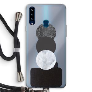 Marmeren cirkels: Samsung Galaxy A20s Transparant Hoesje met koord