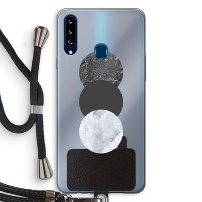 Marmeren cirkels: Samsung Galaxy A20s Transparant Hoesje met koord