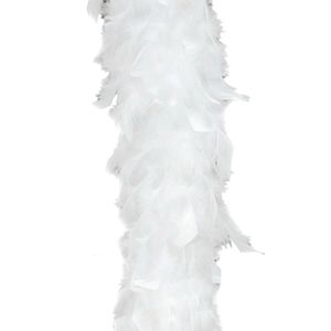 Carnaval verkleed veren Boa kleur ivoor wit 180 cm   -