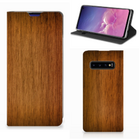 Samsung Galaxy S10 Book Wallet Case Donker Hout