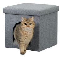 Trixie poef kattenmand relax-iglo alois grijs (40X40X38 CM) - thumbnail