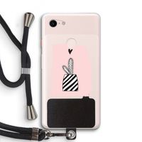 Zwart-wit cactus: Pixel 3 XL Transparant Hoesje met koord