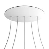 Grote plafondkap wit met 5 lampen rond 40cm