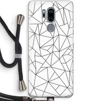 Geometrische lijnen zwart: LG G7 Thinq Transparant Hoesje met koord