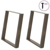 Eettafelpoten 2 st U-vormig 80x(72-73) cm staal naturel