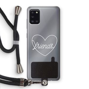 Friends heart pastel: Samsung Galaxy A31 Transparant Hoesje met koord