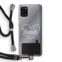 Friends heart pastel: Samsung Galaxy A31 Transparant Hoesje met koord