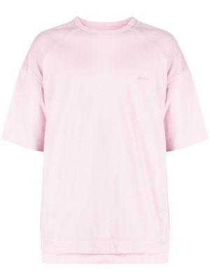 Juun.J t-shirt à ourlet superposé - Rose