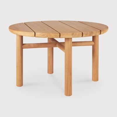 Ethnicraft Ronde Outdoor Bijzettafel 'Quatro' Teakhout, 59cm, kleur Naturel
