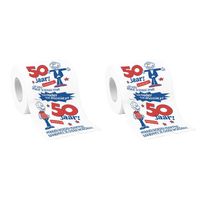 Set van 3x stuks toiletpapier rollen 50 jaar man verjaardagscadeau decoratie/versiering