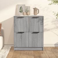 Dressoir 60x30x70 cm bewerkt hout grijs sonoma eikenkleurig - thumbnail