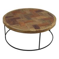 Ronde Salontafel Mozaiek - 80 - Zwart-Teak